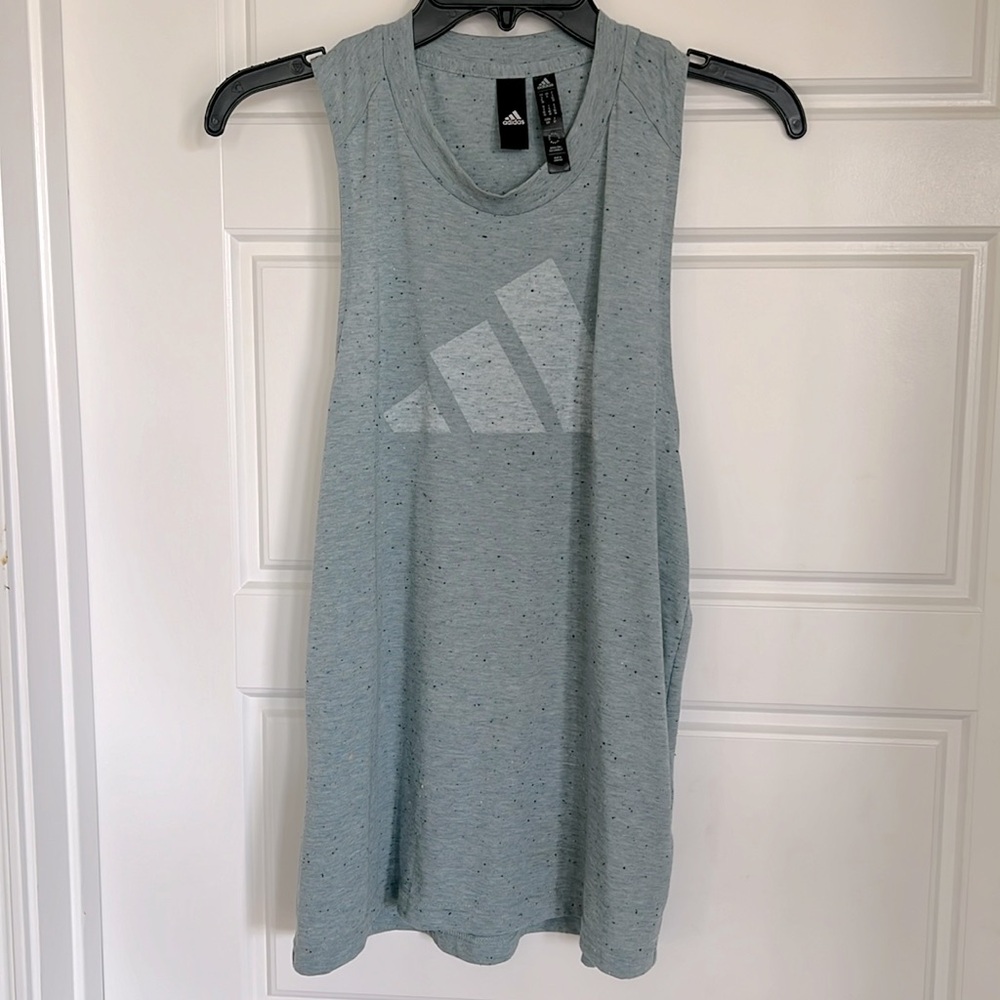 Adidas turquoise blue workout tank top size small